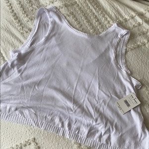 Free People White boxy tank top